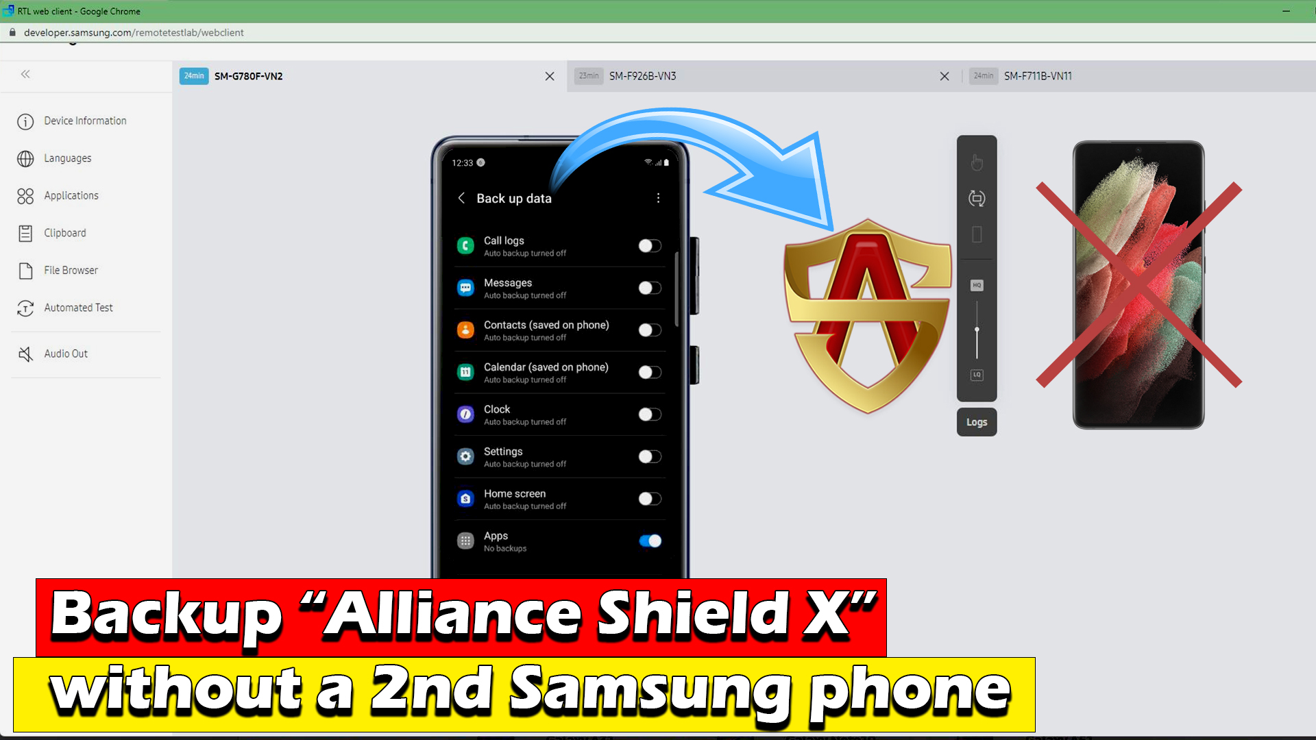 How to Backup Alliance Shield X without a 2nd Samsung Phone - ICTfix